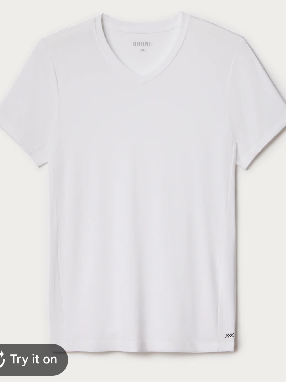 RHONE White V-Neck Short Sleeve Performance Tee